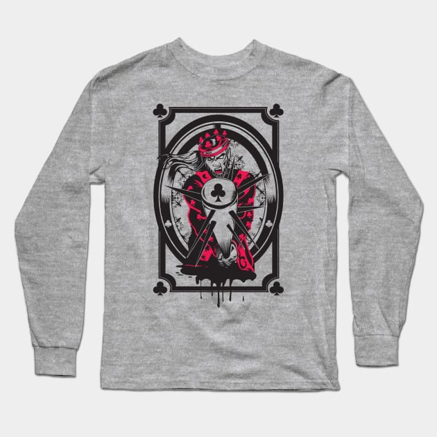 King of Clubs Long Sleeve T-Shirt by Joebarondesign